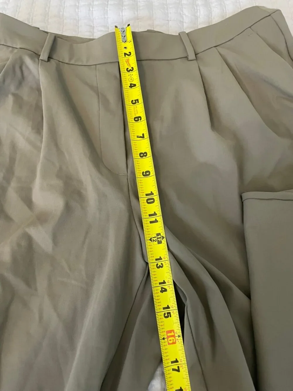 lululemon Wide-Leg Trouser Pant Women's XL Dark Olive Pleated Woven Career - Picture 6 of 9